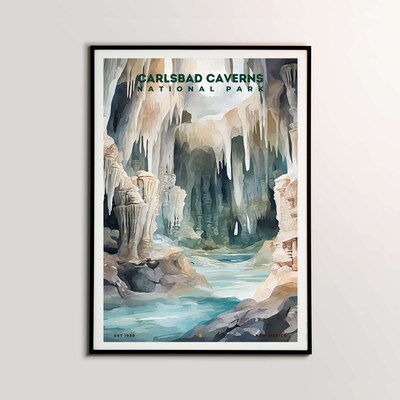 Carlsbad Caverns National Park Poster, Travel Art, Office Poster, Home Decor | S8 - image1